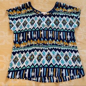 Flowy boho patterned top